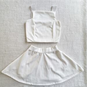 Stella M'Lia Kate White 2-Piece Skirt & Top Set EUC M-10/12